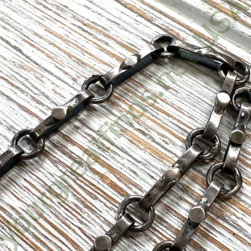 Vintage 28’ L Solid Sterling Silver Handmade Link Chain Necklace Mexico