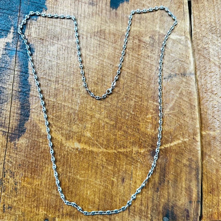 Vintage 32’ L Solid Sterling Silver Chain Necklace