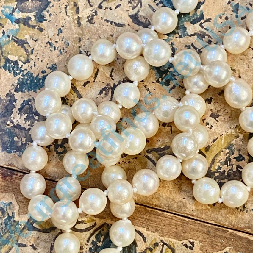 Vintage 6.6 Mm White Pearl Necklace 27 Necklaces