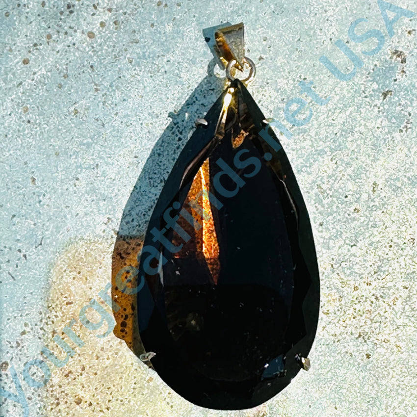 Vintage 67 Carat Smoky Citrine Pendant In Sterling Silver Pendant