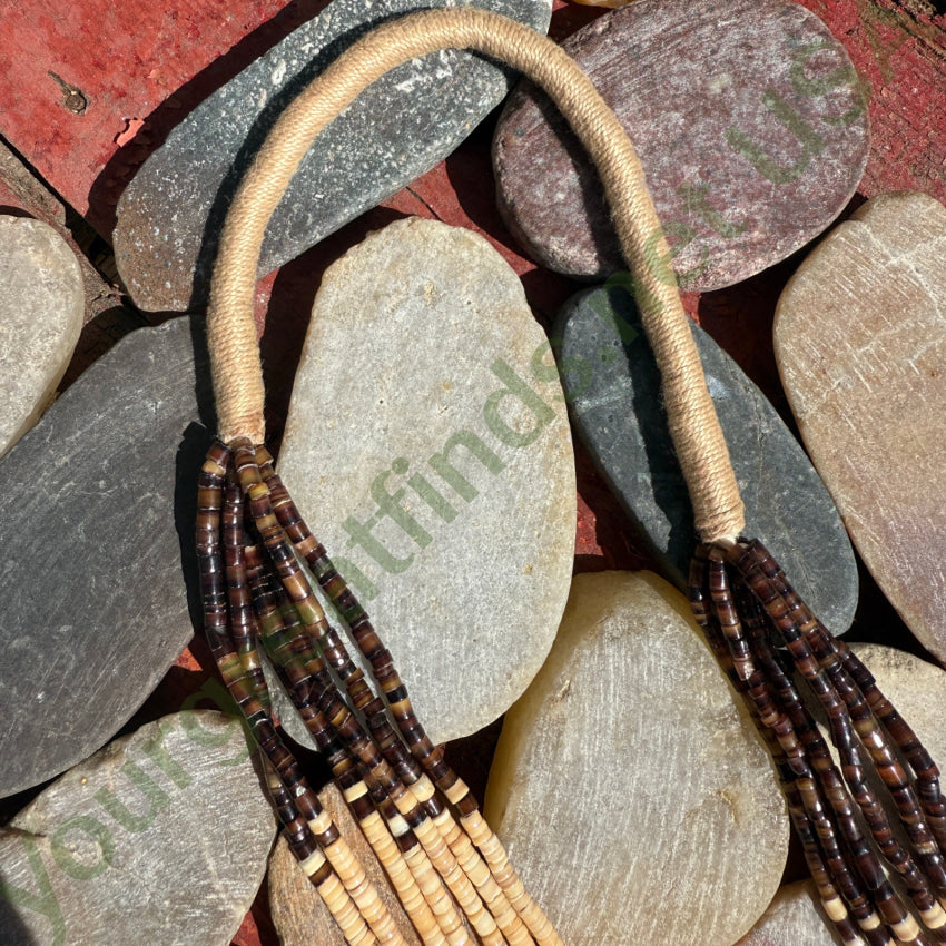 Vintage 7 Strand Multi-Stone Heishi Necklace necklace