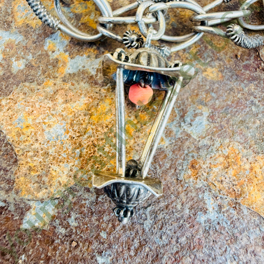 Vintage 800 Silver Italian Etruscan Revival Charm Bracelet bracelet