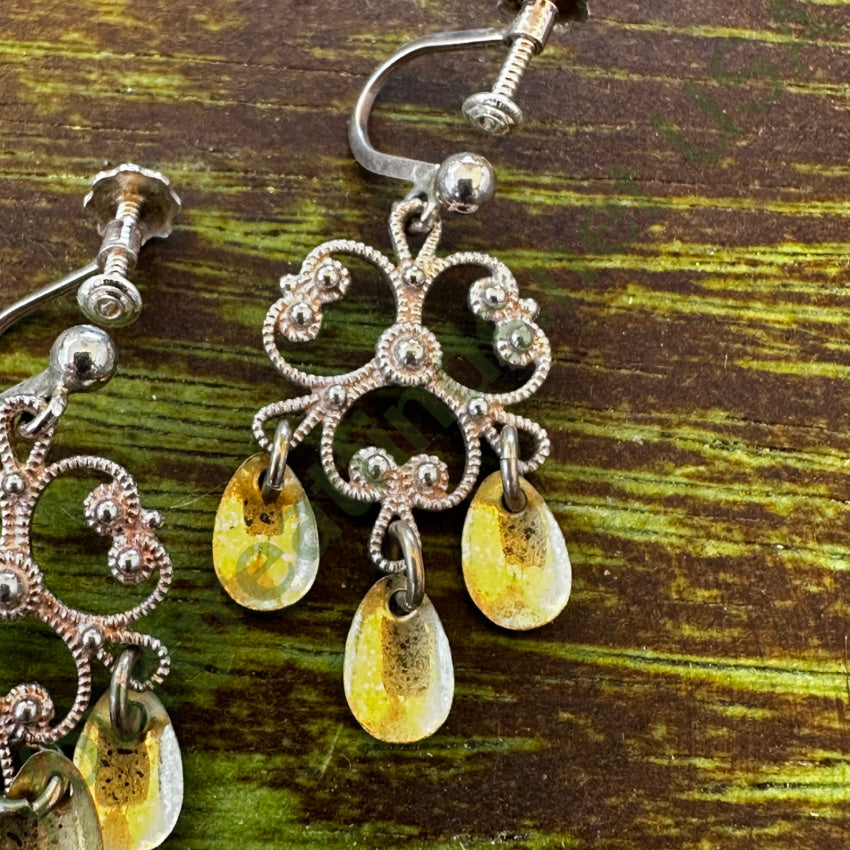 Vintage 830S Silver Norwegian Solje Screw Back Earrings Pin