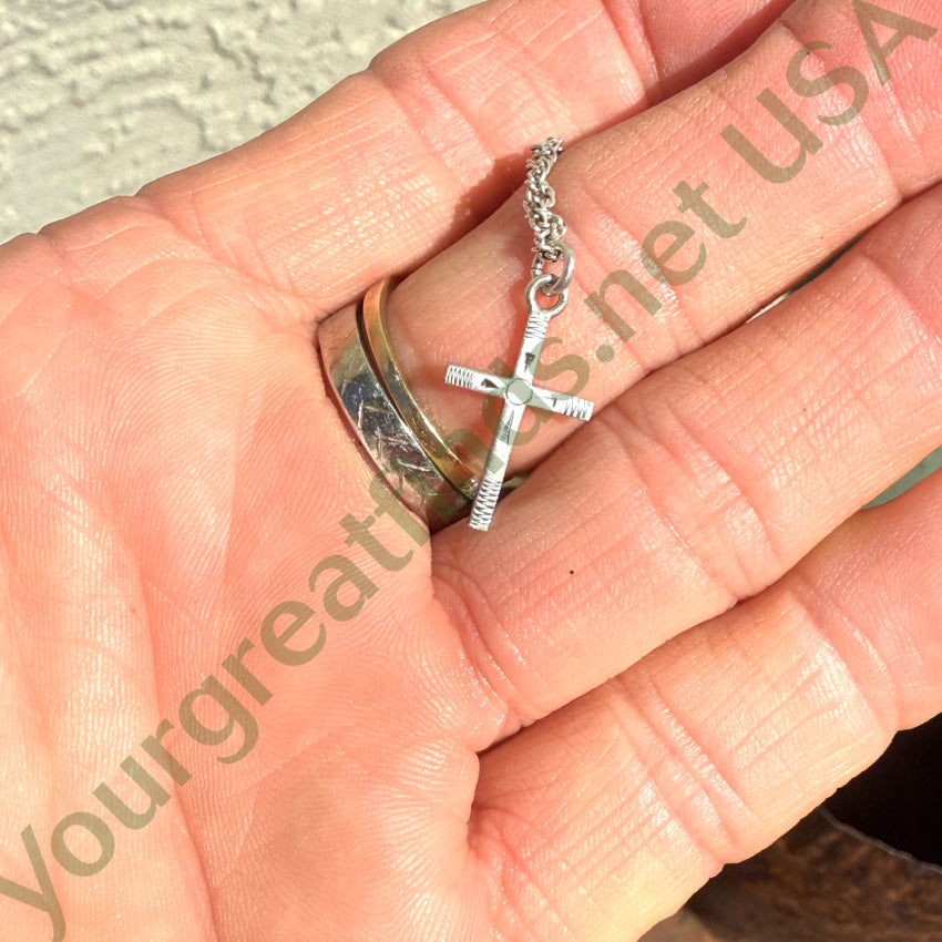 Vintage 835 Silver Child’s Cross Necklace necklace