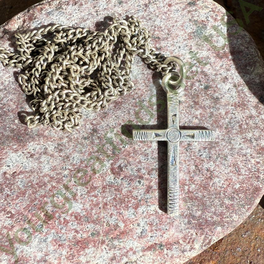 Vintage 835 Silver Child’s Cross Necklace necklace