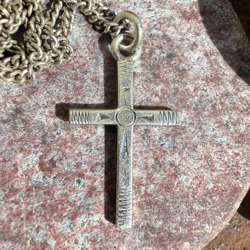 Vintage 835 Silver Child’s Cross Necklace necklace