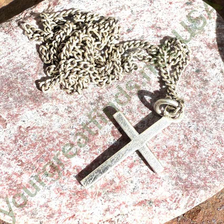 Vintage 835 Silver Child’s Cross Necklace necklace