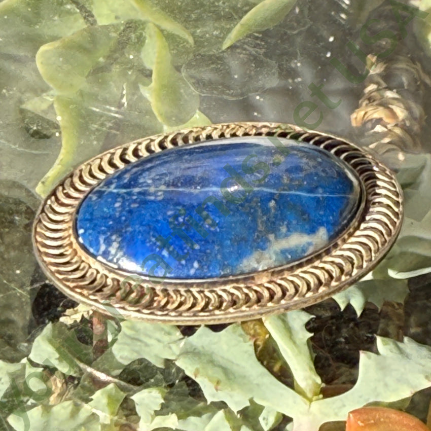 Vintage 950 Sterling Silver & Lapis Lazuli Pendant Pin pendan pin