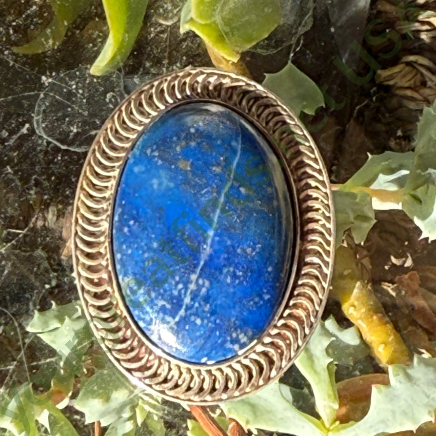 Vintage 950 Sterling Silver & Lapis Lazuli Pendant Pin pendan pin