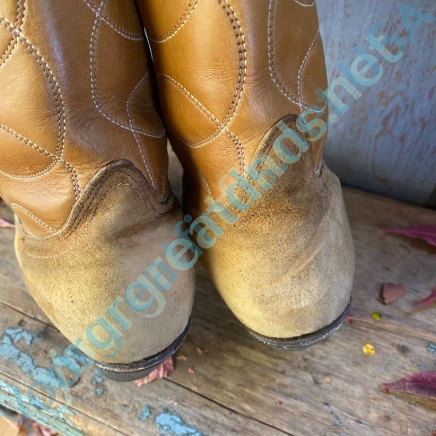 Vintage Acme Boot Company Camel Brown Ladies Western Boots Size 7 D Yourgreatfinds