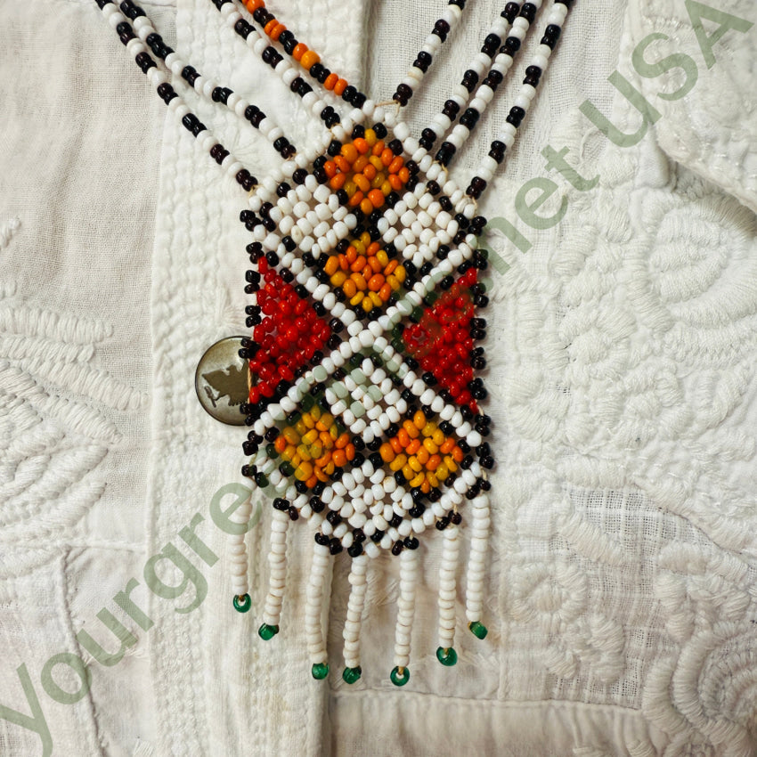 Vintage Afghan Kuchi Glass Seed Bead Tribal Necklace necklace