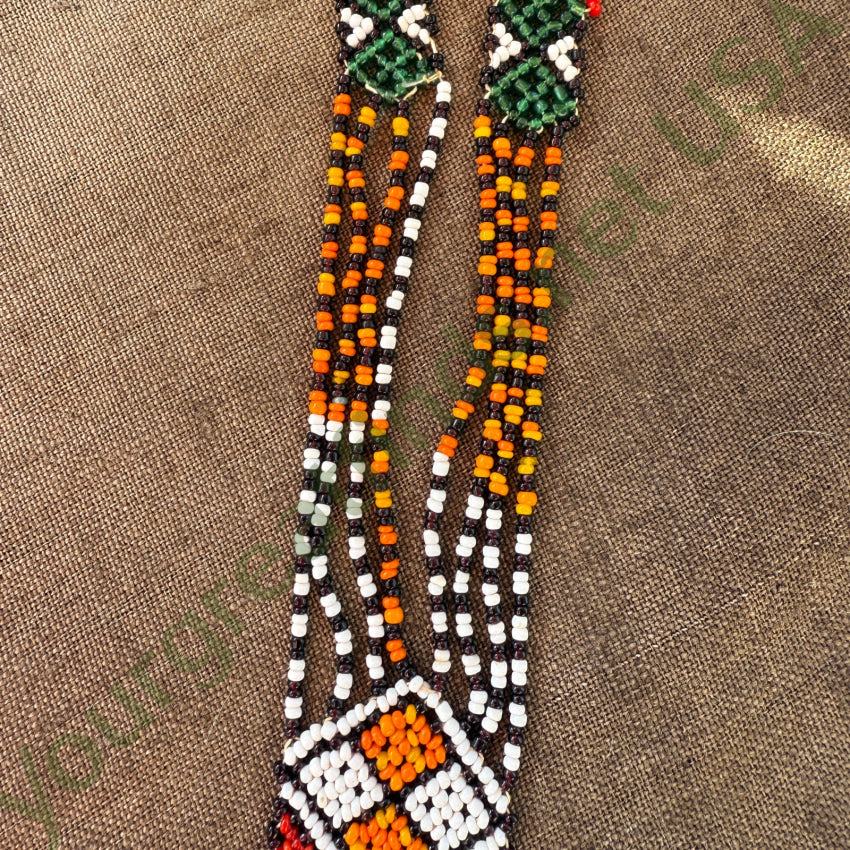 Vintage Afghan Kuchi Glass Seed Bead Tribal Necklace necklace