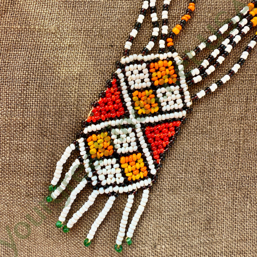 Vintage Afghan Kuchi Glass Seed Bead Tribal Necklace necklace