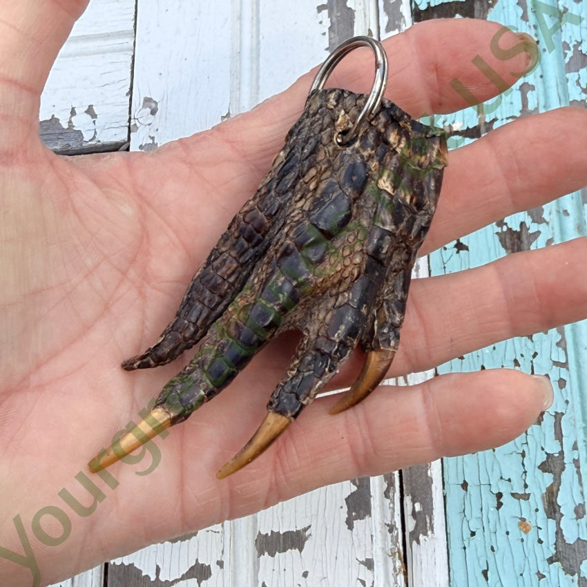 Vintage Alligator Foot Keychain Good Luck keychain