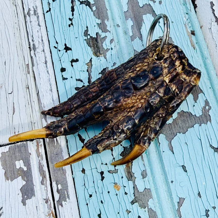 Vintage Alligator Foot Keychain Good Luck keychain