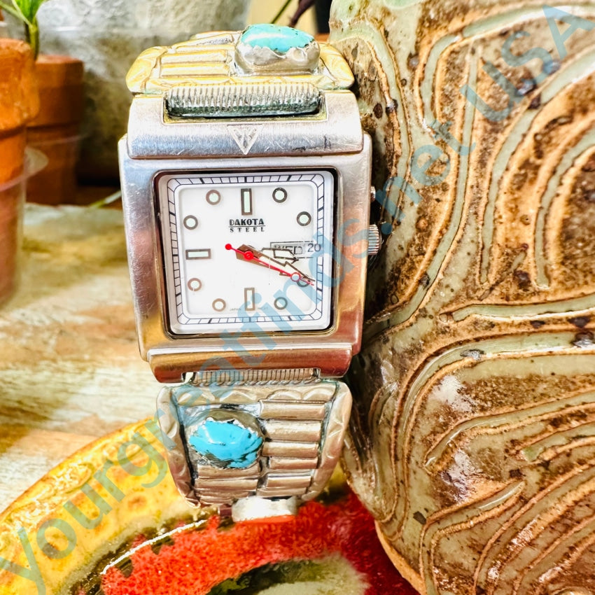 Vintage Alpaca Silver Dakota Style Watch Mexico In Spanish