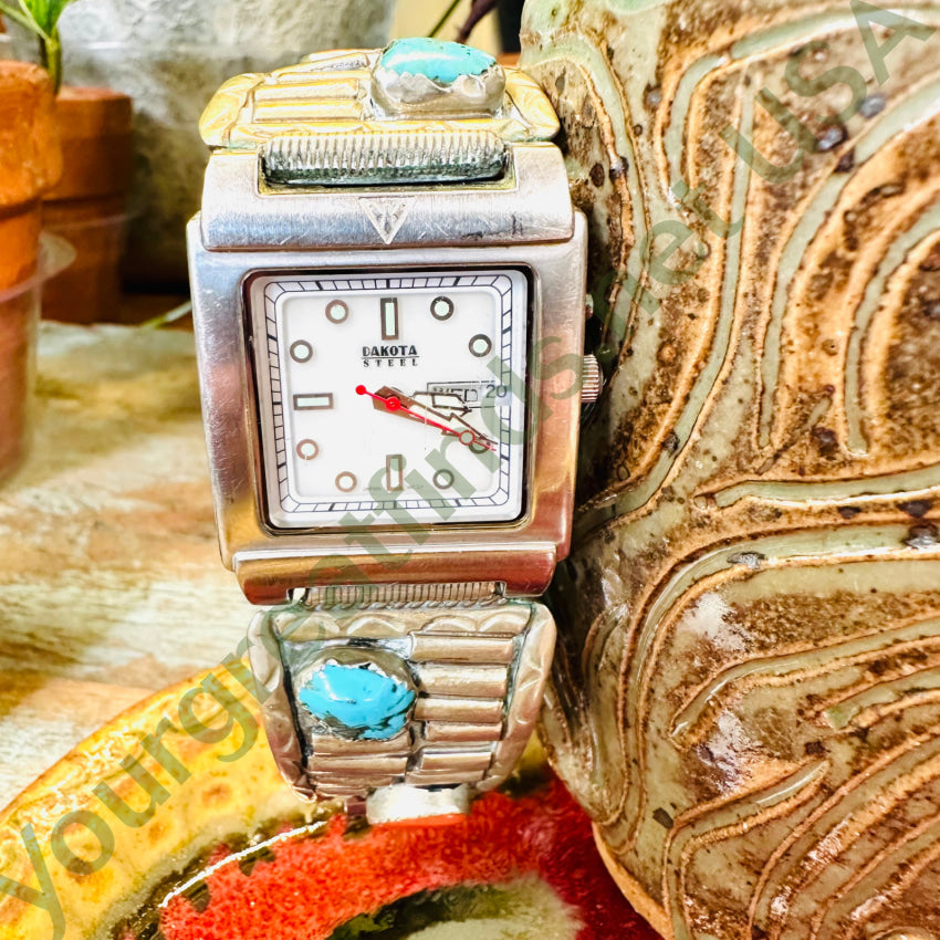 Vintage Alpaca Silver Dakota Style Watch Mexico In Spanish