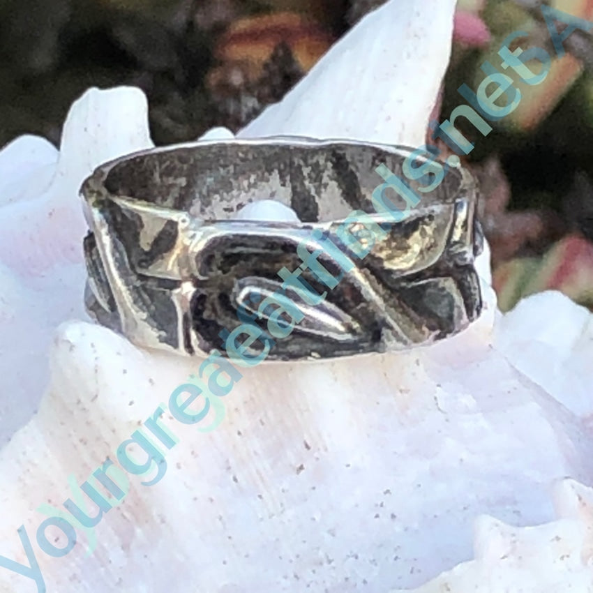 Vintage Anthurium Flower Band Ring in Sterling Silver Size 6 1/4 Yourgreatfinds