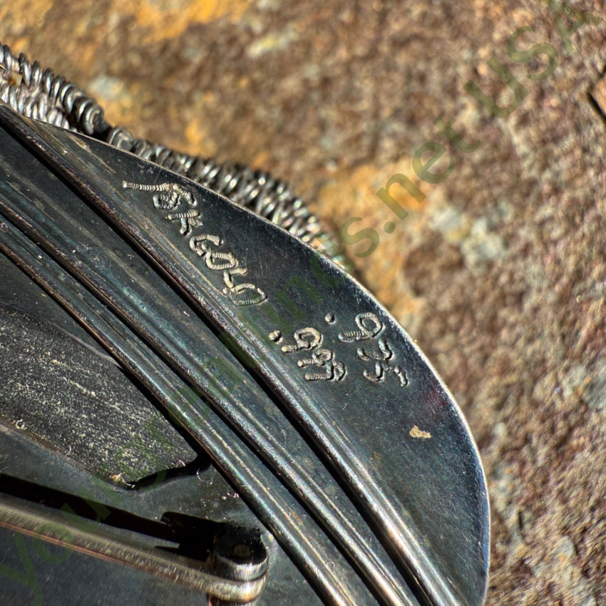 Vintage Artisan Modernist Pin Pendant Black Druzy Signed 925 10k Gold pendant pin