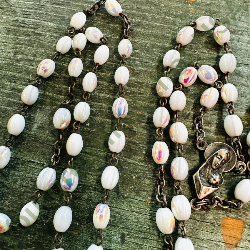 Vintage Aurora Borealis Glass Catholic Rosary Rosary