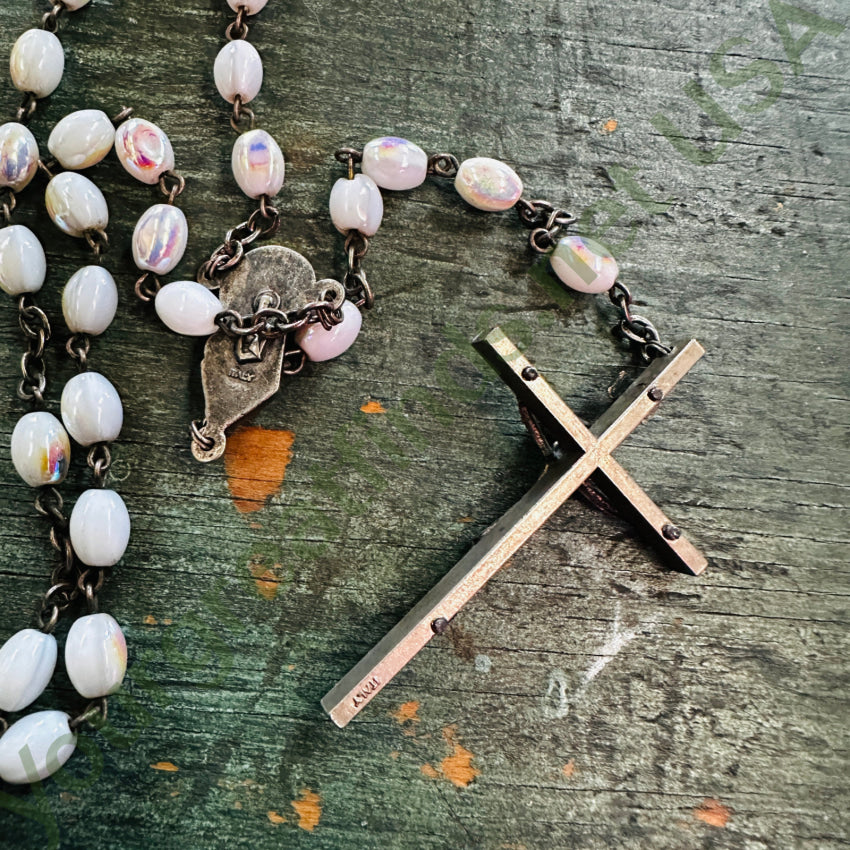 Vintage Aurora Borealis Glass Catholic Rosary Rosary