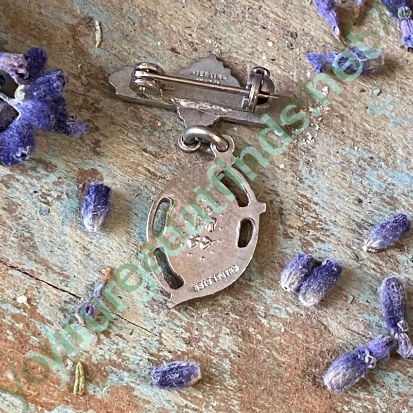 Vintage Baby GIrl Sterling Silver Enamel Miraculous Mary Pin Yourgreatfinds