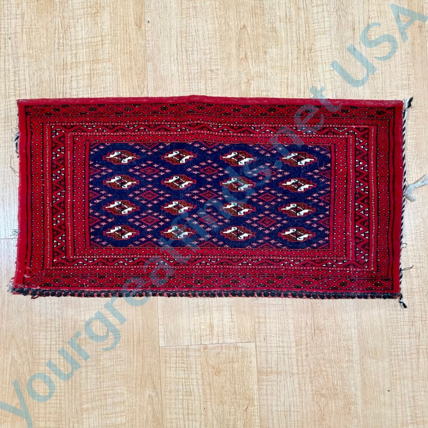 Vintage Backed Red Wool Prayer Rug Throw Pillow