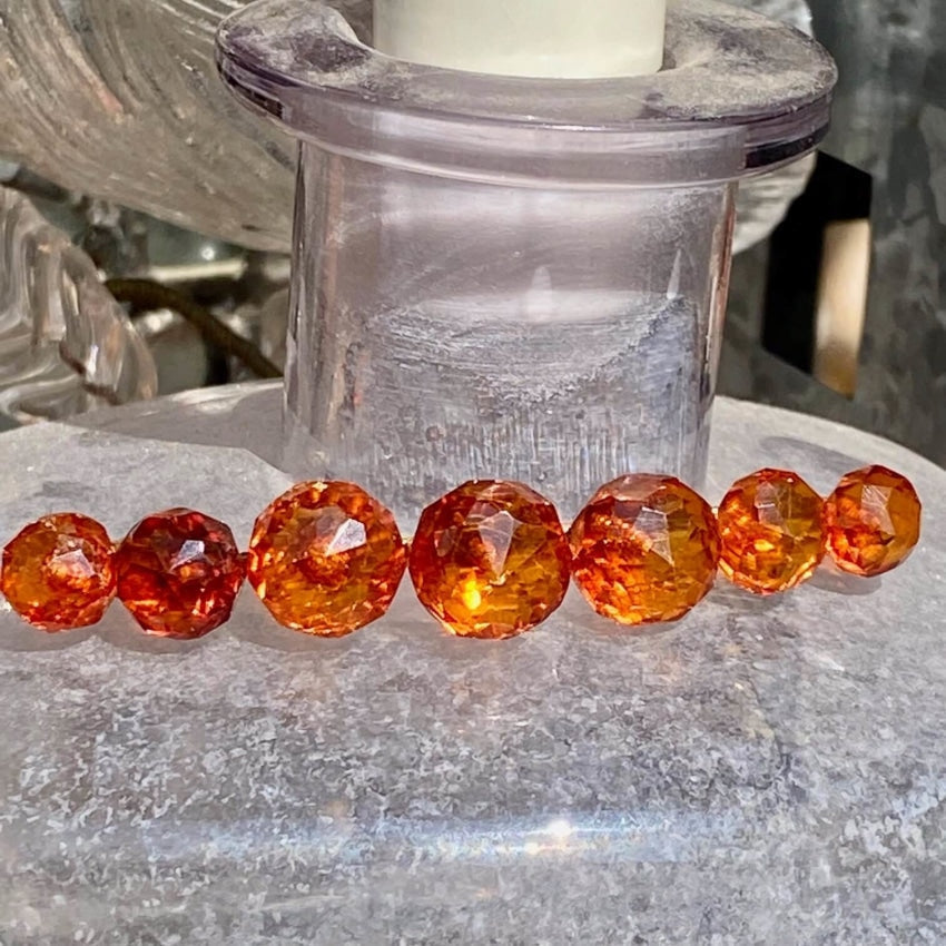 Vintage Bar Pin 7 Faceted Baltic Amber Stones Yourgreatfinds