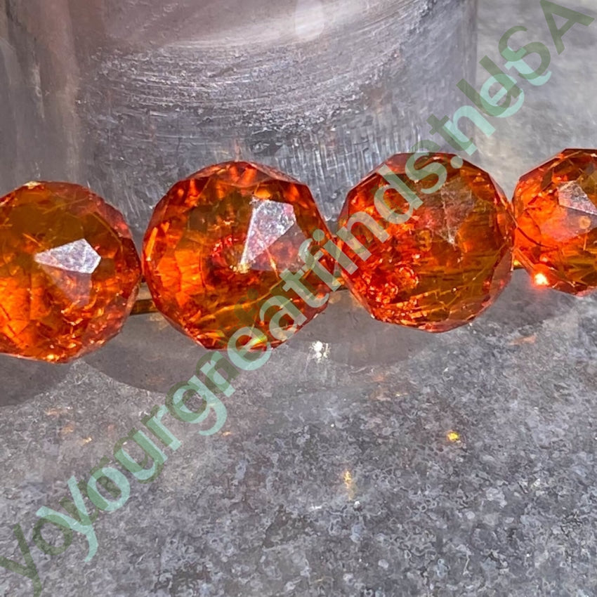 Vintage Bar Pin 7 Faceted Baltic Amber Stones Yourgreatfinds
