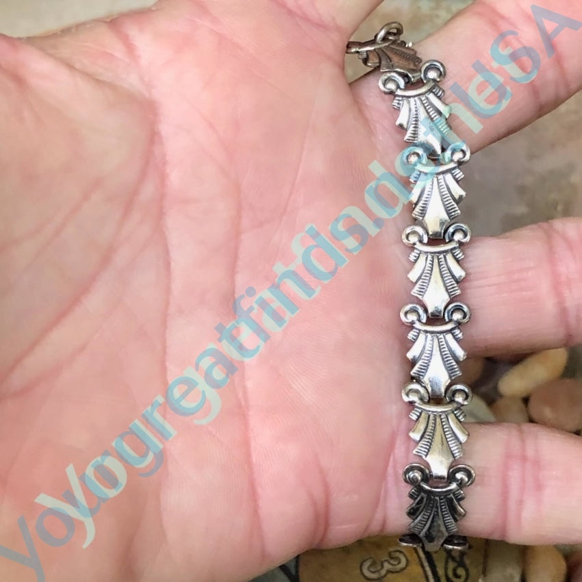 Vintage Baroque Style Sterling Silver Bracelet Yourgreatfinds