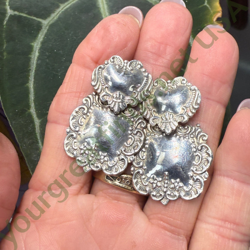 Vintage Baroque Style Sterling Silver Pierced Post Earrings earrings