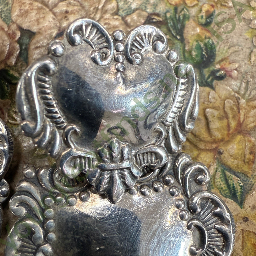 Vintage Baroque Style Sterling Silver Pierced Post Earrings earrings