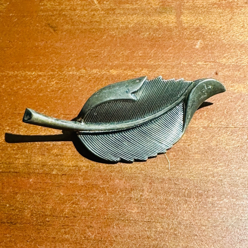 Vintage Beau Sterling Silver Feather Pin