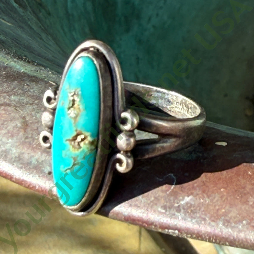 Vintage Bell Trading Post Sterling Silver Turquoise Ring 6 ring