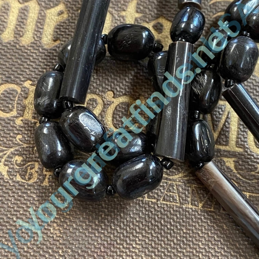 Vintage Black Coral Beaded Rosary Yourgreatfinds