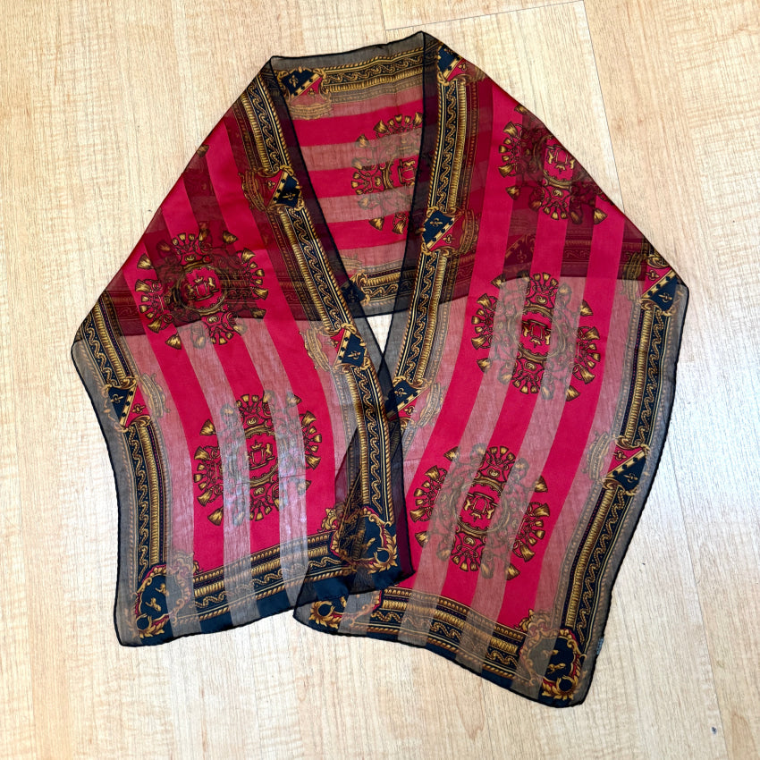 Vintage Black Gold And Red Scarf Scarf