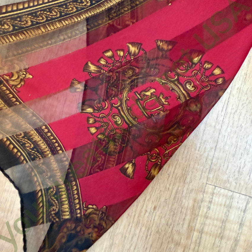 Vintage Black Gold And Red Scarf Scarf