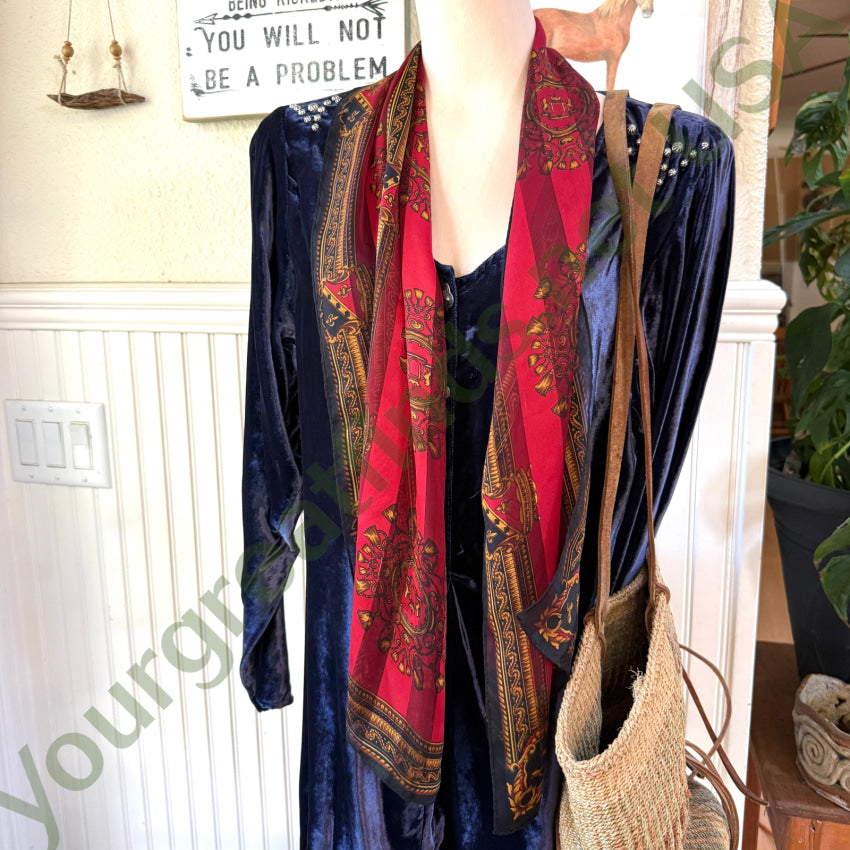 Vintage Black Gold And Red Scarf Scarf