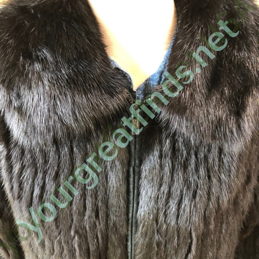 Vintage Black Mink and Suede Leather Jacket Yourgreatfinds