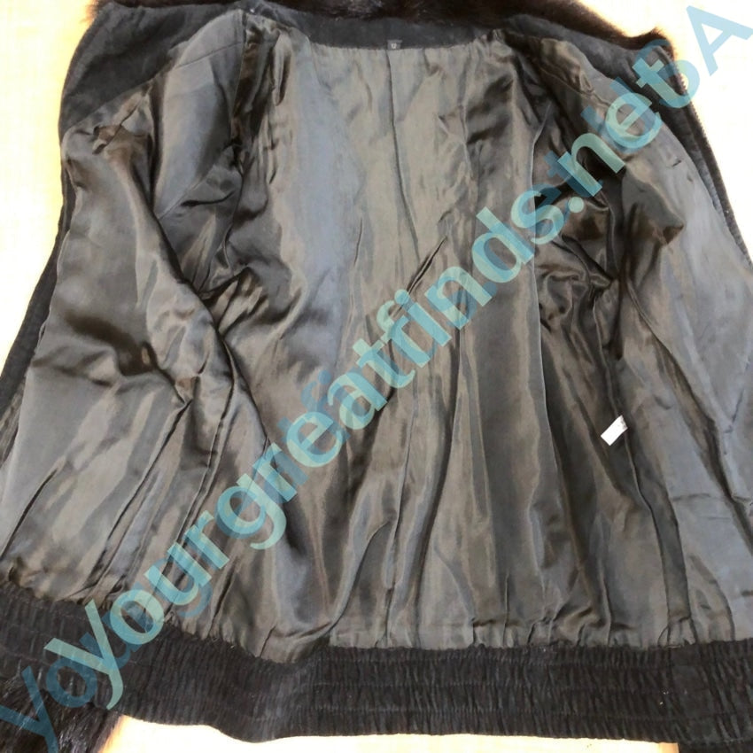 Vintage Black Mink and Suede Leather Jacket Yourgreatfinds