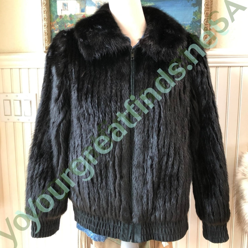 Vintage Black Mink and Suede Leather Jacket Yourgreatfinds