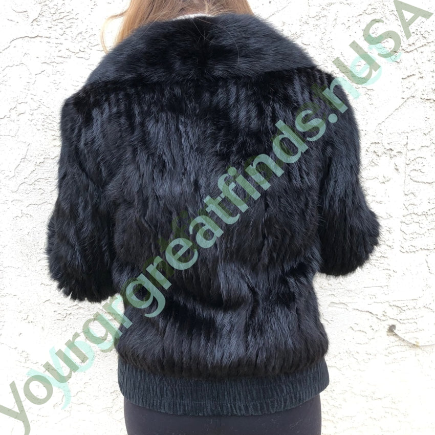 Vintage Black Mink and Suede Leather Jacket Yourgreatfinds