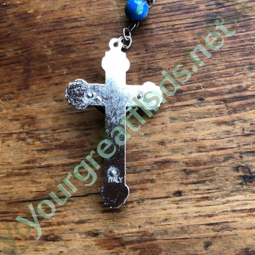Vintage Blue Murano Venetian Glass Bead Rosary Yourgreatfinds