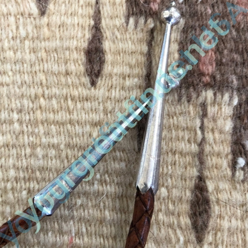 Vintage Bolo Tie Navajo Sand Cast Sterling Silver and Turquoise Yourgreatfinds