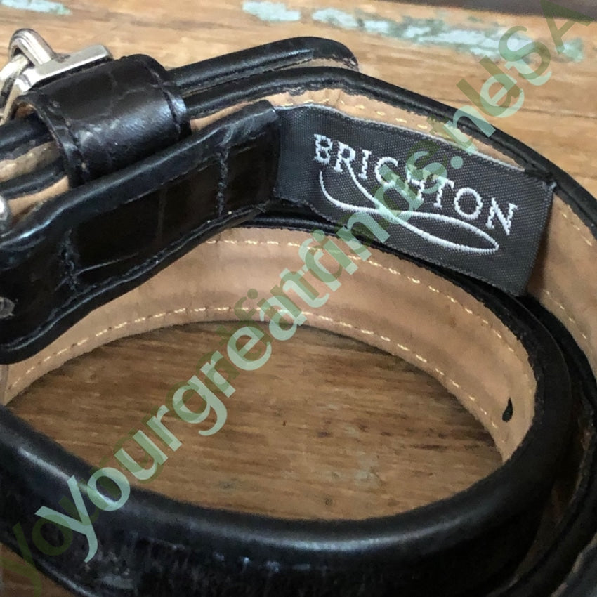 Vintage Brighton Black Leather Belt with Cute Little Lock Yourgreatfinds