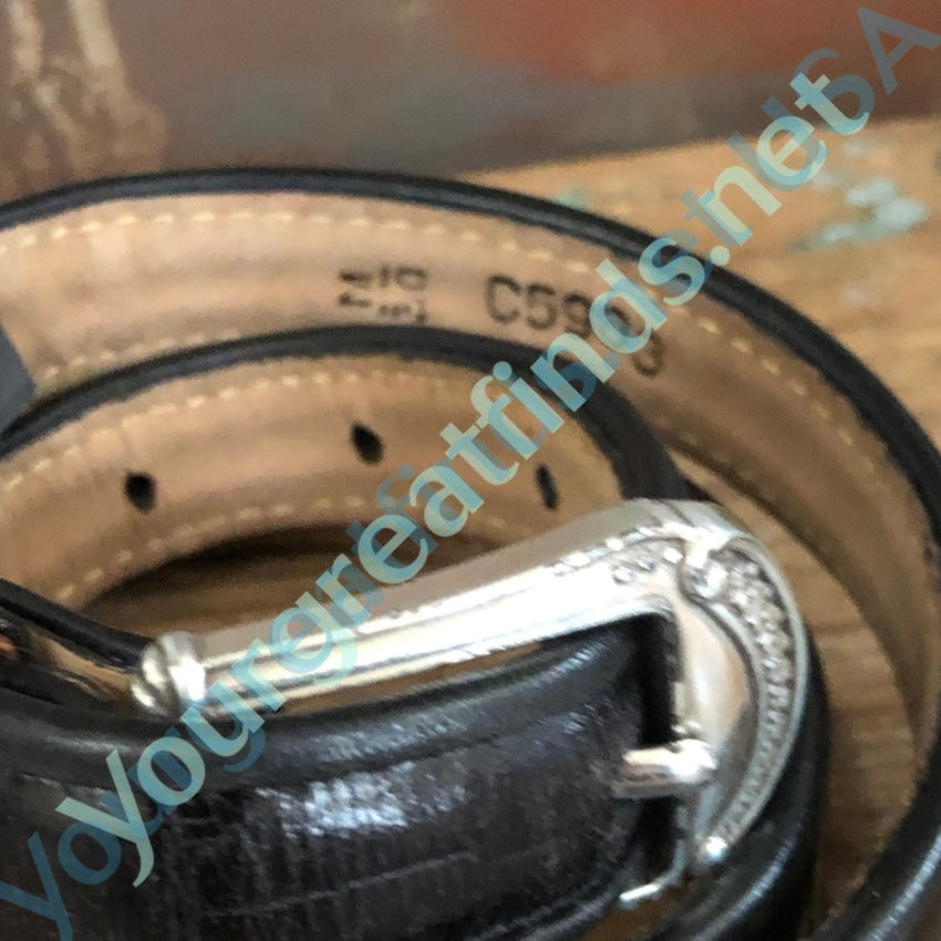 Vintage Brighton Black Leather Belt with Cute Little Lock Yourgreatfinds