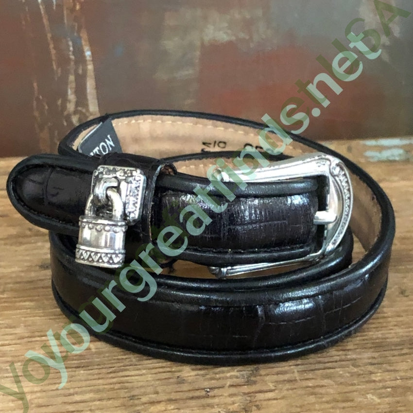Vintage Brighton Black Leather Belt with Cute Little Lock Yourgreatfinds