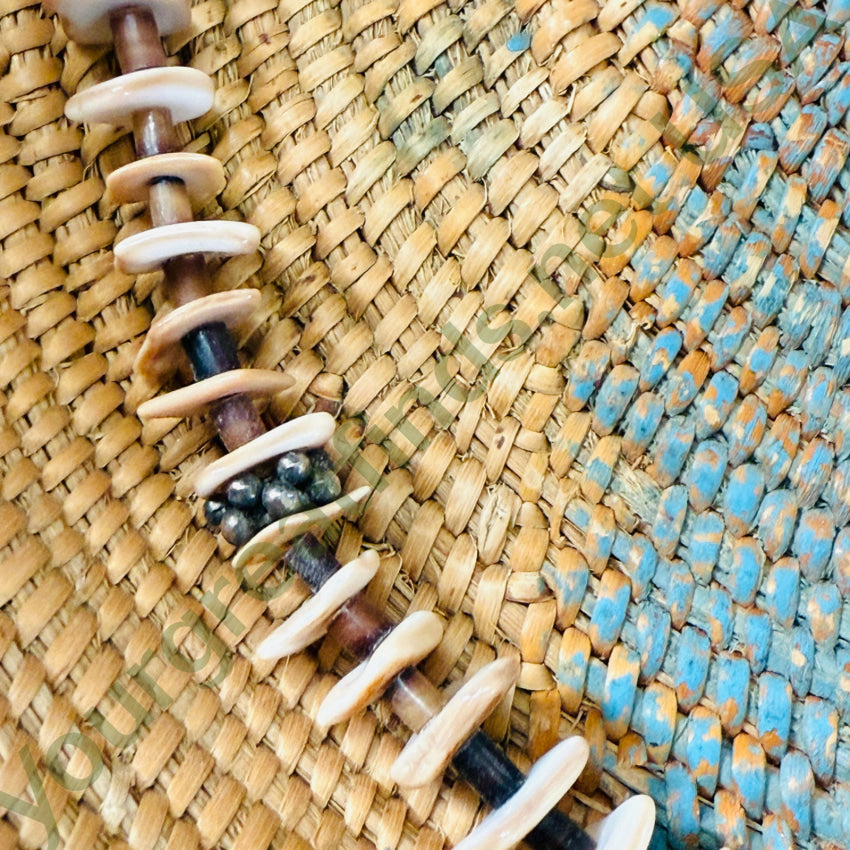 Vintage Brown Heishi & Conch Shell Necklace