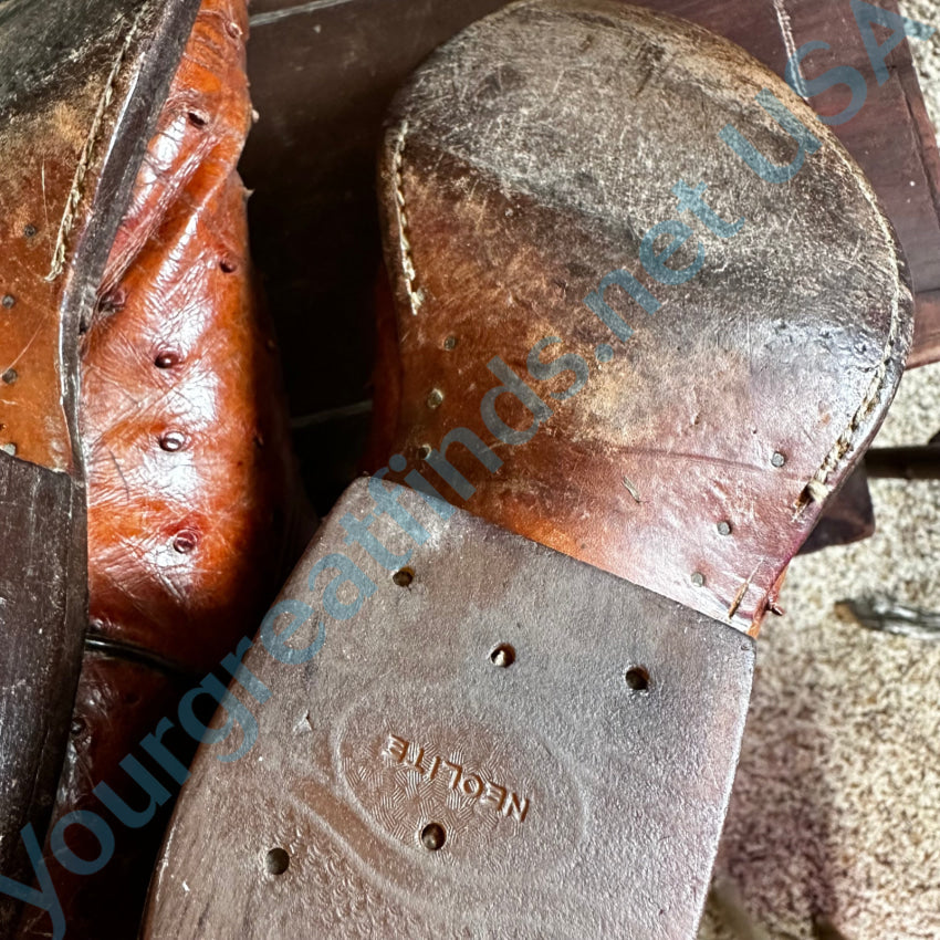 Vintage Brown Ostrich Leather Cowboy Boots Tener’s Western Outfitters