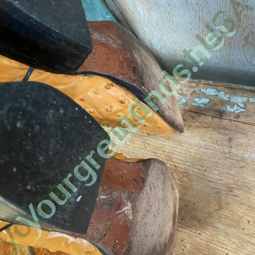 Vintage Butterscotch Leather Western Cowboy Boots Size 26 Mexican Yourgreatfinds